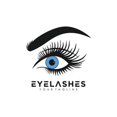 Eyelashes logo design vector icon with premium concept