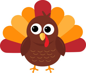 Cartoon graphics of pilgrim turkey