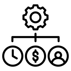 Resource Allocation Icon Element For Design