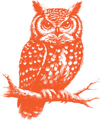 owl vector, Hand Drawn Engraving owl vector