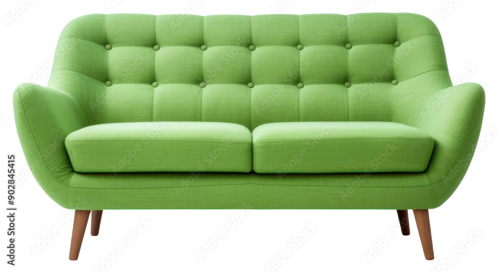 Sticker png modern green upholstered sofa