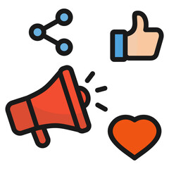 Viral Marketing Icon Element For Design