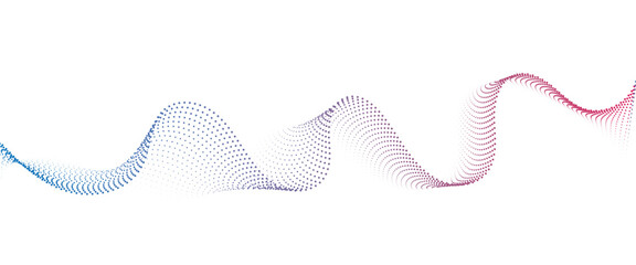 Obraz premium Flowing Dot Wave halftone gradient pattern on transparent background