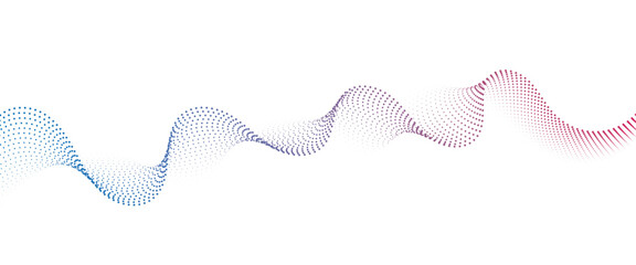 Flowing Dot Wave halftone gradient pattern on transparent background