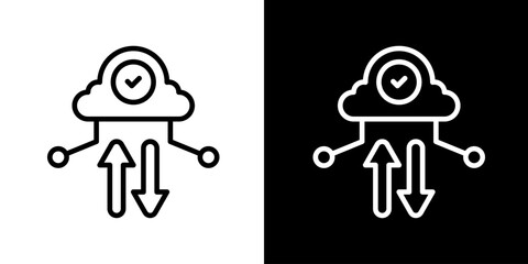 Cloud computing icon. Business icon. Business logo. Black icon. Silhouette