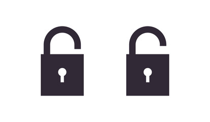 Locked and unlocked symbol padlock icon flat vector illustration.	
