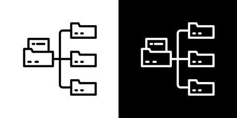 Data management icon. Business icon. Business logo. Black icon. Silhouette