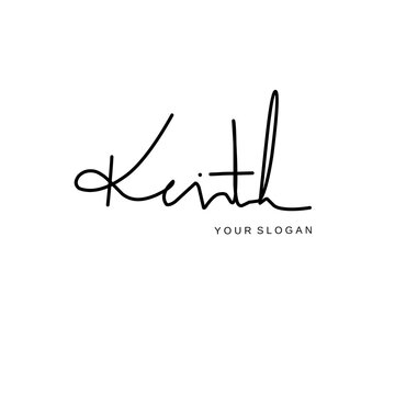 Keith name signature logo vector design