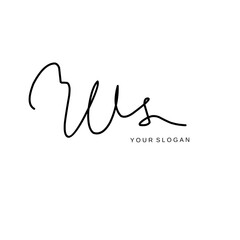 Ws Initial signature logo vector design