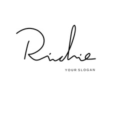 Richie name signature logo vector design
