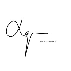 Xq Initial signature logo vector design