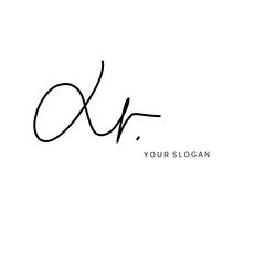 Xr Initial signature logo vector design