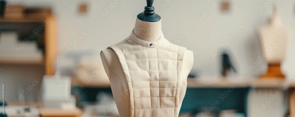 Poster closeup of a headless mannequin or display form in a studio setting showcasing various diy costume i
