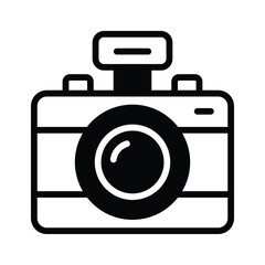 Trendy icon of digital camera, used for capturing moments and making memories
