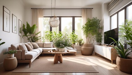 自然あふれるモダンな部屋