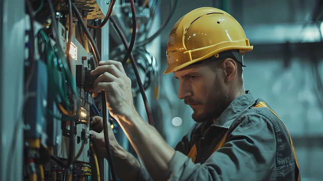 Elektriker bei seiner Arbeit