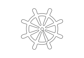 Boat wheel icon line art vector illustration. Pro vector