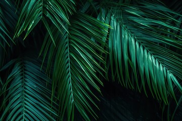 Tropical Green Palm Leaves