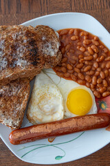 Full English breakfast ready to eat at home