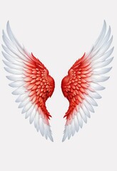 Fototapeta premium Red and White Angel Wings