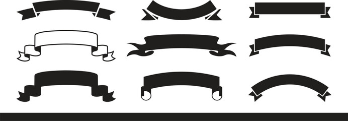 Set of Colorful Vintage Ribbons, Banners, badges, Labels - Design Elements on retro background