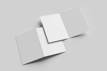 Realistic blank A4 bi-fold brochure for mockup. 