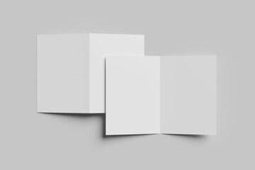 Realistic blank A4 bi-fold brochure for mockup. 