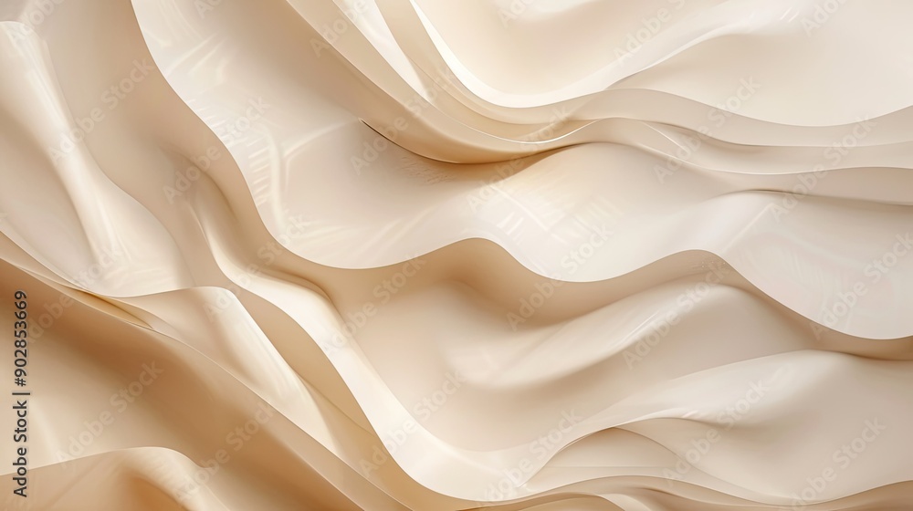 Poster beige pastel background with subtle shadows, creating a soft and elegant visual effect