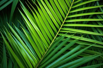 Green Palm Leaves Closeup