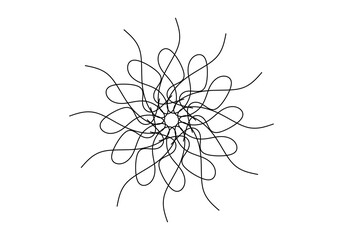 Abstract  mandala line design, abstract flower symbol.