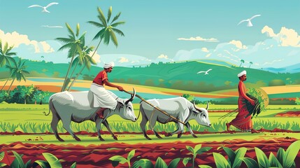 KISAN DIWAS- VECTOR ILLUSTRATION OF KISAN DIWAS.art work