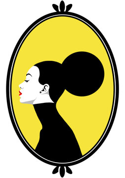 Perfil Feminino com Moldura