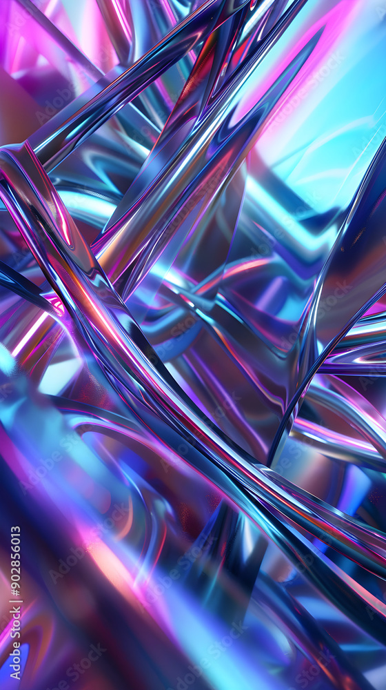 Aufkleber abstract vibrant translucent shapes create a mesmerizing interplay of reflections and colors in shad