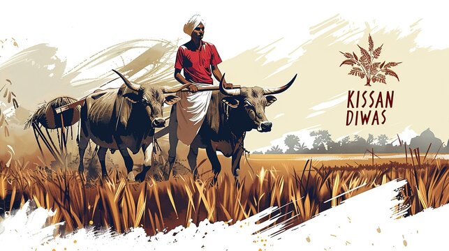 KISAN DIWAS- VECTOR ILLUSTRATION OF KISAN DIWAS.art work