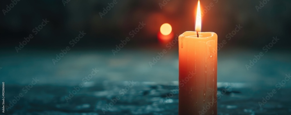 Poster eerie candlelight creates a spooky haunting atmosphere with deep depth of field casting warm mysteri