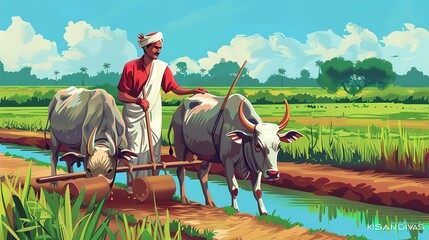 KISAN DIWAS- VECTOR ILLUSTRATION OF KISAN DIWAS.art work