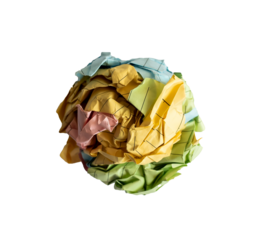crumpled paper ball isolated