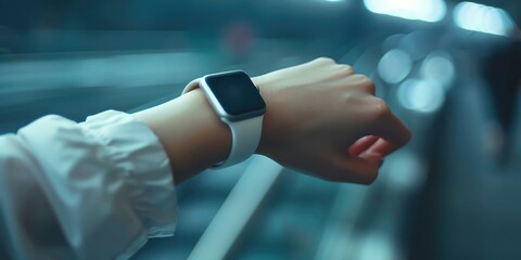 A person using a wearable fitness device