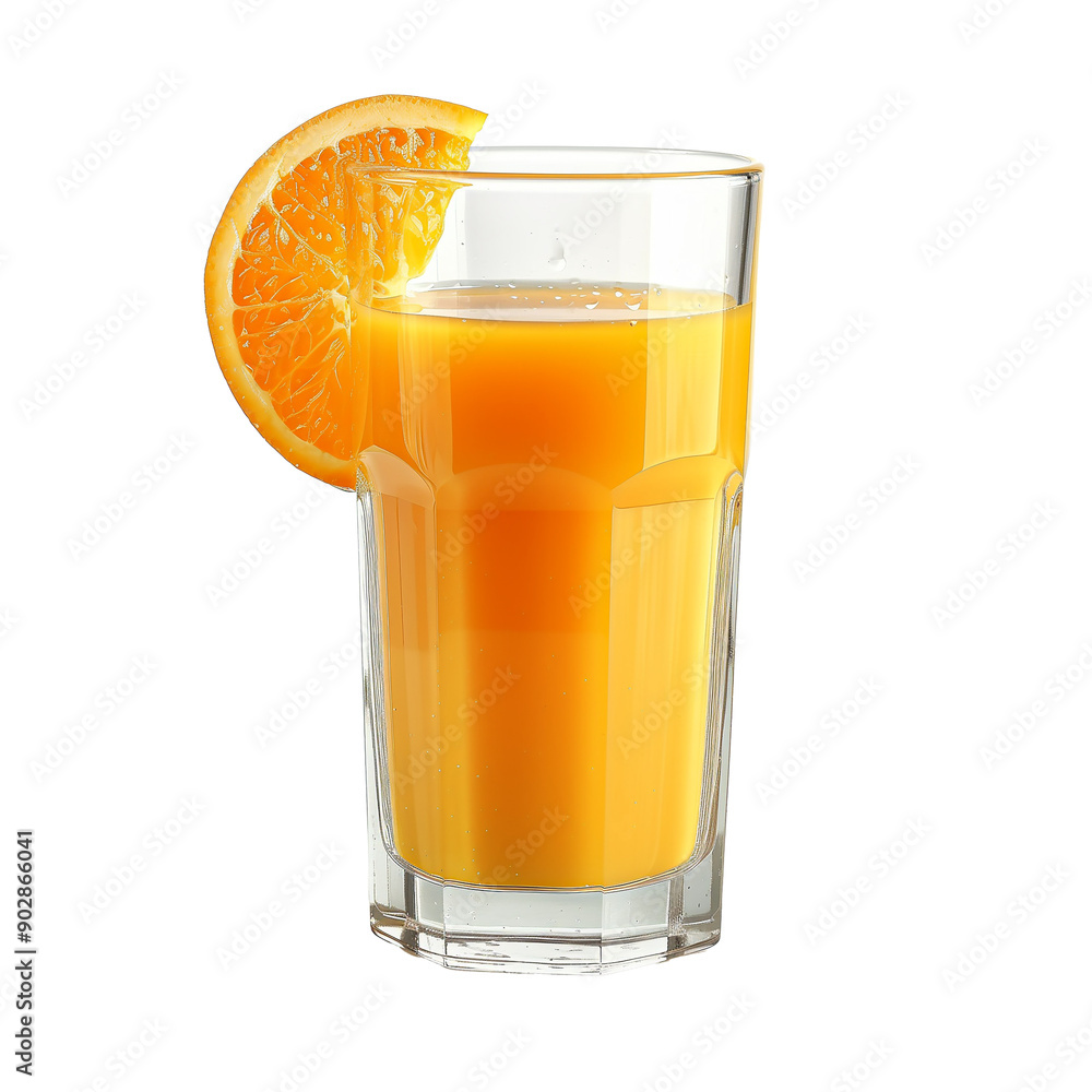 Wall mural orange juice isolated on transparent or white background