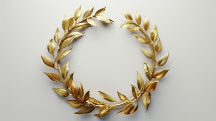 Realistic olympic gold laurel wreath on white background for authentic sports feel