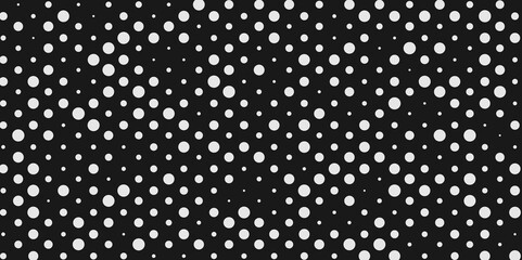 Abstract black background with seamless dot pattern texture. geometric pattern with white dot vector Illustration. floral concept art with interior decoration wall and floor.