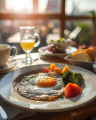 Fried Egg on Toast with Pepper and Herbs