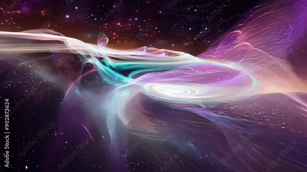 Poster layers of space and time overlapping and collapsing in a hypnotizing display of warping transitions.