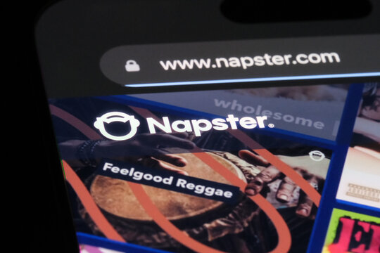 Shanghai,China-July 30th 2024: Napster company brand logo on website