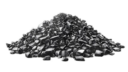 Black coal element on white background