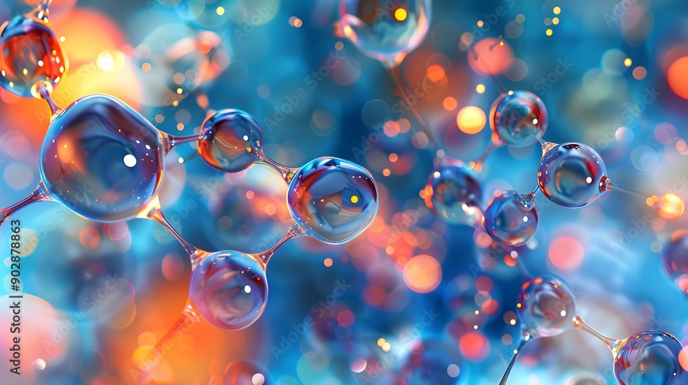 Poster mesmerizing iridescent floating bubbles with vibrant hues and playful patterns