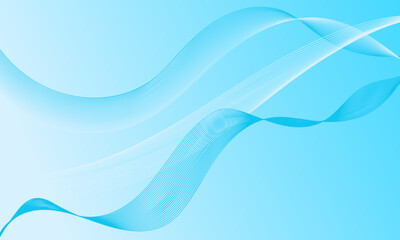 blue light smooth lines wave curves with soft gradient abstract background