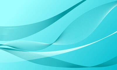 green blue turquoise smooth lines wave curves with gradient abstract background