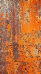Fototapeta premium Creative Rusty Orange-Brown Metal Weathered Steel Stone Texture Panorama: Grungy Industrial Background for Artistic Web Design, Advertising, and Marketing. Ideal for 4K High-Resolution Wallpapers, Ban