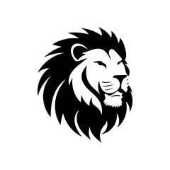 lion head silhouette vector logo